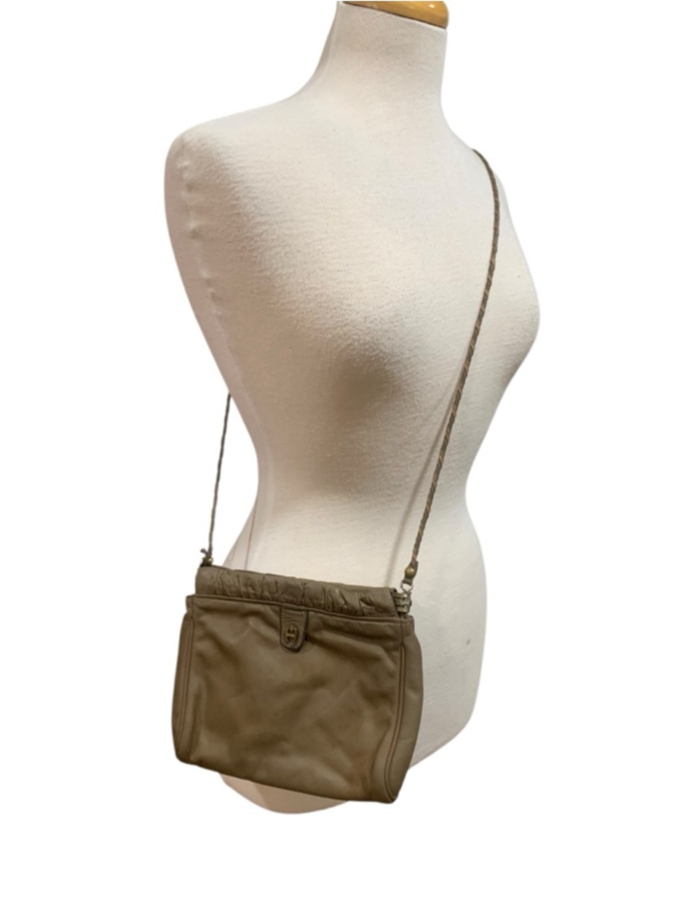 Vntg 80’s Women's Aigner Crossbody Bag One Size Taupe